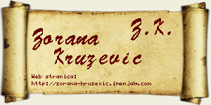 Zorana Kružević vizit kartica